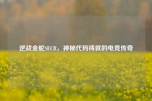逆战金蛇SECR，神秘代码铸就的电竞传奇