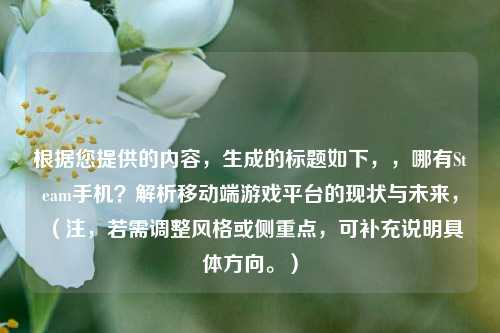 根据您提供的内容,生成的标题如下,,哪有Steam手机?解析移动端游戏平台的现状与未来,(注,若需调整风格或侧重点,可补充说明具体方向。)