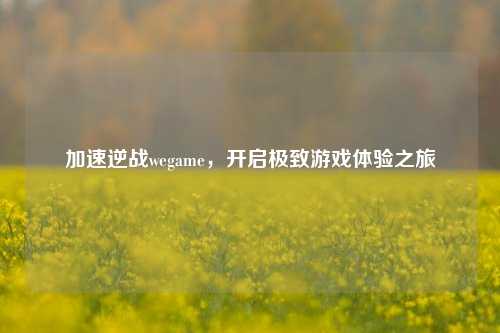加速逆战wegame,开启极致游戏体验之旅