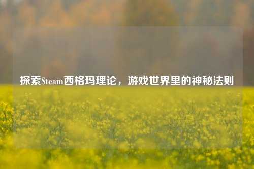 探索Steam西格玛理论,游戏世界里的神秘法则