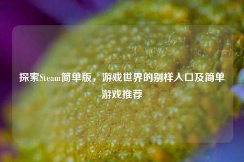 探索Steam简单版,游戏世界的别样入口及简单游戏推荐