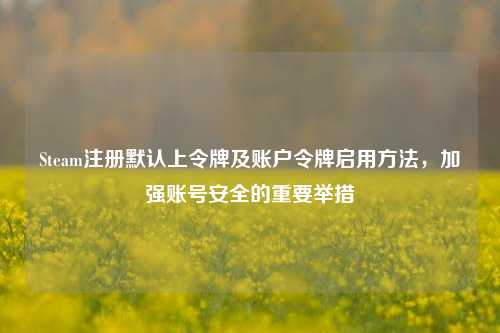 Steam注册默认上令牌及账户令牌启用 *** ，加强账号安全的重要举措