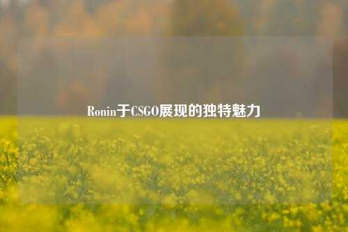 Ronin于CSGO展现的独特魅力