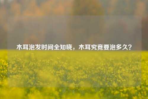 木耳泡发时间全知晓,木耳究竟要泡多久?