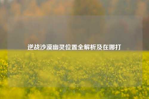 逆战沙漠幽灵位置全解析及在哪打