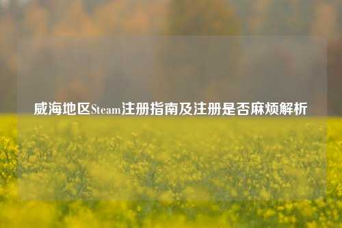 威海地区Steam注册指南及注册是否麻烦解析