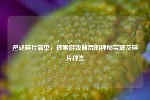 逆战碎片清单,探索游戏背后的神秘宝藏及碎片种类