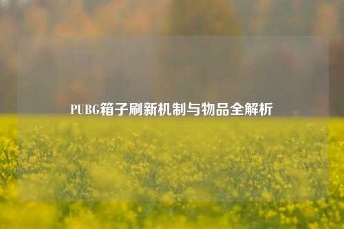 PUBG箱子刷新机制与物品全解析