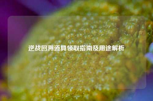逆战回溯道具领取指南及用途解析