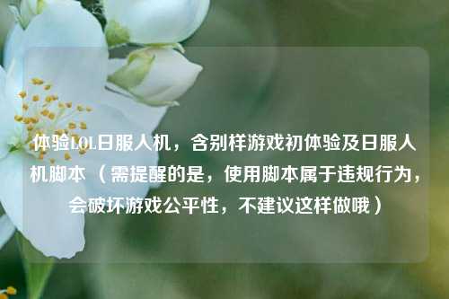 体验LOL日服人机,含别样游戏初体验及日服人机脚本 (需提醒的是,使用脚本属于违规行为,会破坏游戏公平性,不建议这样做哦)