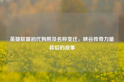 英雄联盟初代狗熊及名称变迁,峡谷传奇力量背后的故事