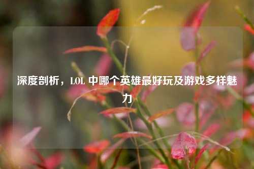 深度剖析,LOL 中哪个英雄更好玩及游戏多样魅力