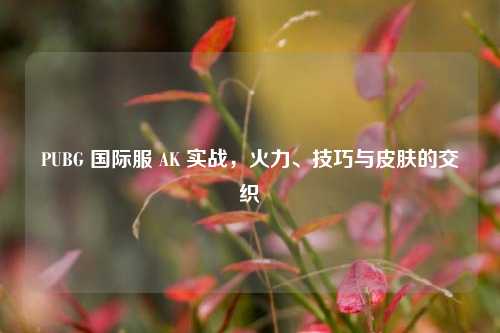PUBG 国际服 AK 实战,火力、技巧与皮肤的交织