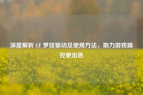 深度解析 CF 罗技驱动及使用 *** ,助力游戏操控更出色