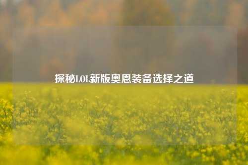 探秘LOL新版奥恩装备选择之道