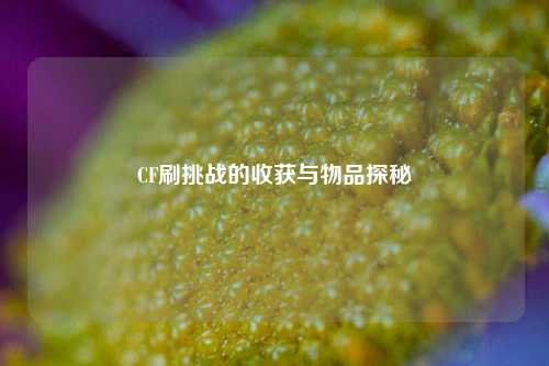 CF刷挑战的收获与物品探秘