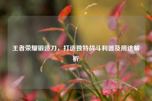 王者荣耀锻造刀,打造独特战斗利器及用途解析
