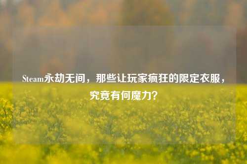 Steam永劫无间,那些让玩家疯狂的限定衣服,究竟有何魔力?
