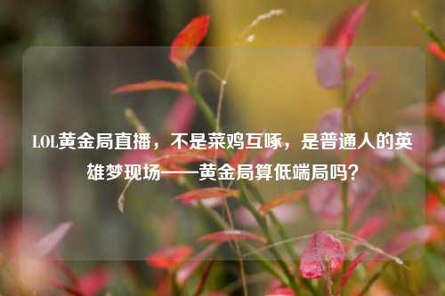 LOL黄金局直播,不是菜鸡互啄,是普通人的英雄梦现场——黄金局算低端局吗?