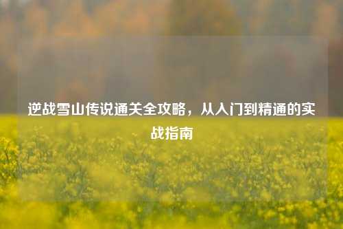 逆战雪山传说通关全攻略,从入门到精通的实战指南