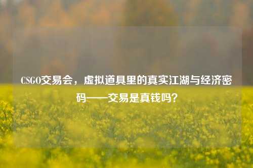 CSGO交易会,虚拟道具里的真实江湖与经济密码——交易是真钱吗?
