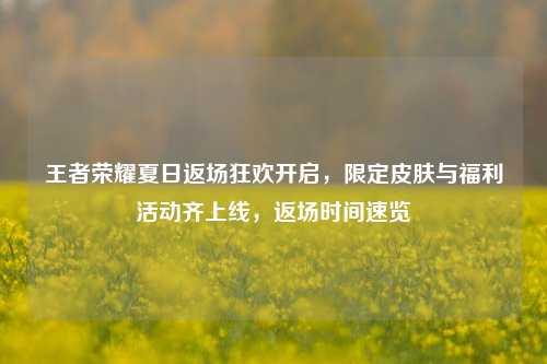 王者荣耀夏日返场狂欢开启,限定皮肤与福利活动齐上线,返场时间速览