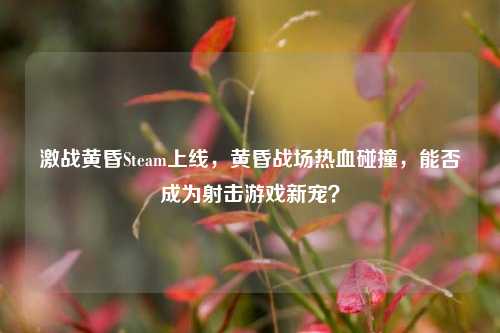 激战黄昏Steam上线,黄昏战场热血碰撞,能否成为射击游戏新宠?