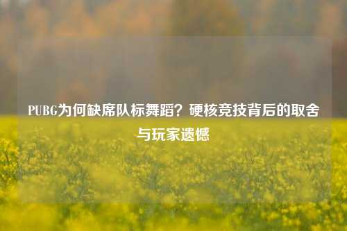 PUBG为何缺席队标舞蹈?硬核竞技背后的取舍与玩家遗憾