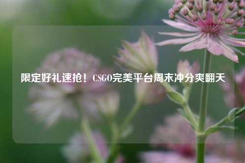 限定好礼速抢!CSGO完美平台周末冲分爽翻天