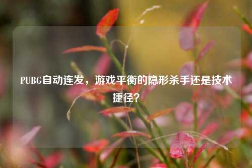 PUBG自动连发,游戏平衡的隐形杀手还是技术捷径?