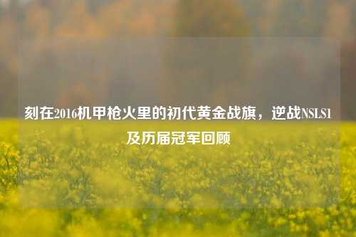 刻在2016机甲枪火里的初代黄金战旗,逆战NSLS1及历届冠军回顾