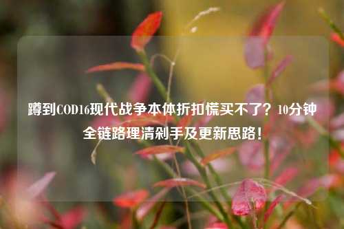 蹲到COD16现代战争本体折扣慌买不了?10分钟全链路理清剁手及更新思路!