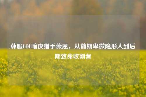 韩服LOL暗夜猎手薇恩,从前期卑微隐形人到后期致命收割者