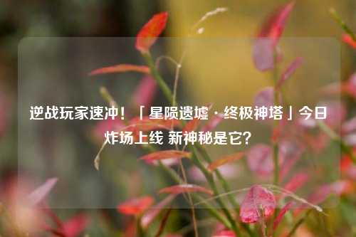 逆战玩家速冲!「星陨遗墟·终极神塔」今日炸场上线 新神秘是它?