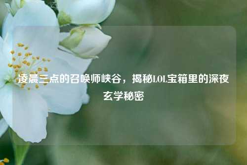 凌晨三点的召唤师峡谷,揭秘LOL宝箱里的深夜玄学秘密