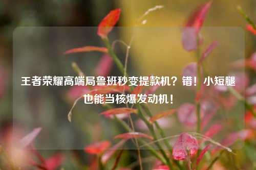 王者荣耀高端局鲁班秒变提款机?错!小短腿也能当核爆发动机!