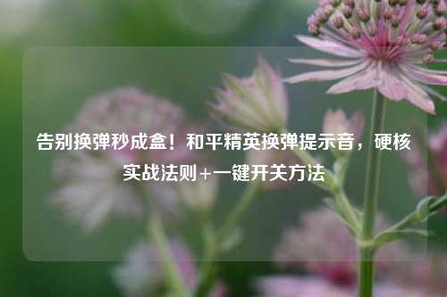 告别换弹秒成盒!和平精英换弹提示音,硬核实战法则+一键开关 ***