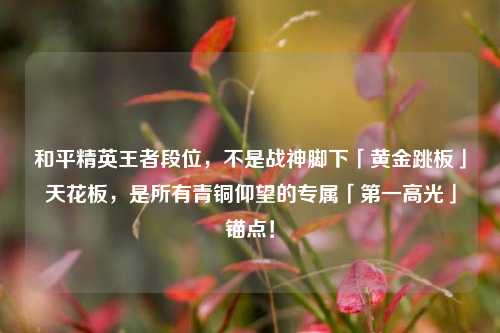 和平精英王者段位,不是战神脚下「黄金跳板」天花板,是所有青铜仰望的专属「之一高光」锚点!