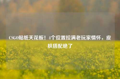CSGO贴纸天花板!4个位置拉满老玩家情怀,皮肤搭配绝了