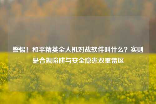 警惕!和平精英全人机对战软件叫什么?实则是合规陷阱与安全隐患双重雷区