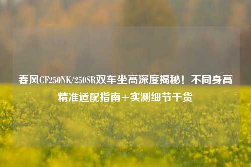 春风CF250NK/250SR双车坐高深度揭秘!不同身高精准适配指南+实测细节干货