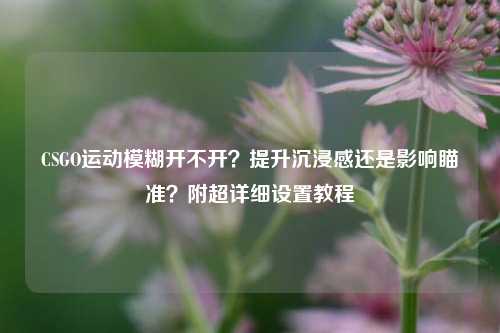 CSGO运动模糊开不开?提升沉浸感还是影响瞄准?附超详细设置教程