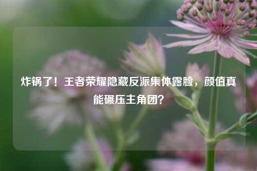 炸锅了!王者荣耀隐藏反派集体露脸,颜值真能碾压主角团?