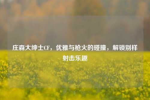 庄森大绅士CF,优雅与枪火的碰撞,解锁别样射击乐趣