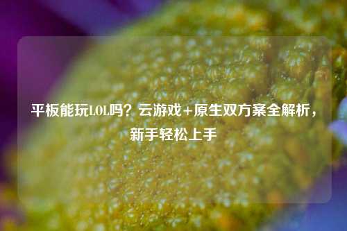 平板能玩LOL吗?云游戏+原生双方案全解析,新手轻松上手