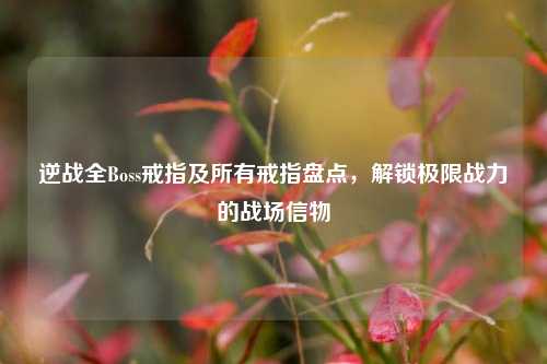逆战全Boss戒指及所有戒指盘点,解锁极限战力的战场信物