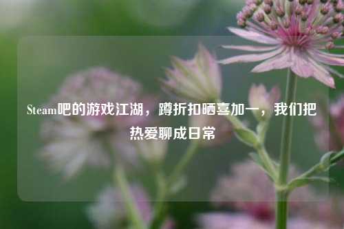Steam吧的游戏江湖,蹲折扣晒喜加一,我们把热爱聊成日常