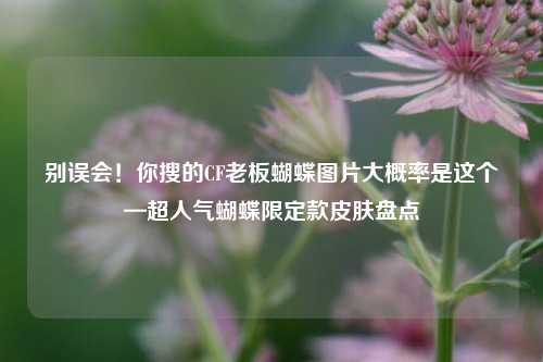 别误会!你搜的CF老板蝴蝶图片大概率是这个—超人气蝴蝶限定款皮肤盘点