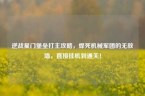 逆战星门堡垒打主攻略,焊死机械军团的无敌墙,直接挂机到通关!