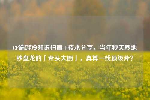 CF端游冷知识扫盲+技术分享,当年秒天秒地秒盘龙的「斧头大厨」,真算一线顶级斧?
